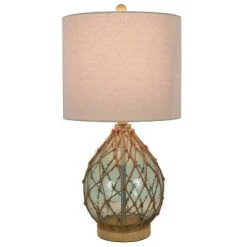 23" x 12" Rayna Rope Wrapped Table Lamp Blue - Decor Therapy