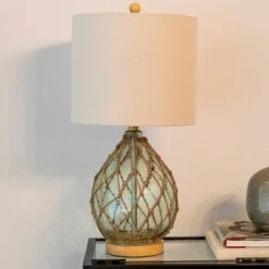 23" x 12" Rayna Rope Wrapped Table Lamp Blue - Decor Therapy -Desk Lamps sales shop unnamed file 2822