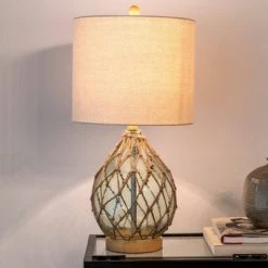 23" x 12" Rayna Rope Wrapped Table Lamp Blue - Decor Therapy -Desk Lamps sales shop unnamed file 2823