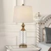 26.5" Breda Glass Table Lamp with Taper Drum Hardback Fabric Shade Copper - Cal Lighting