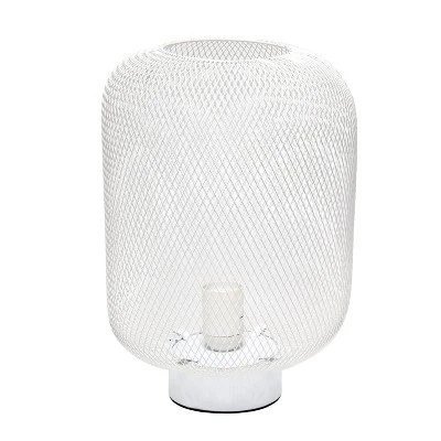 Metal Mesh Industrial Table Lamp White - Simple Designs 7 Metal Mesh Industrial Table Lamp White - Simple Designs - Image 7