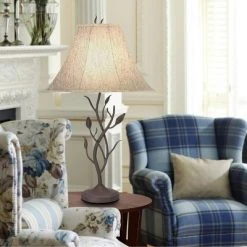 33" Metal Hand Forged Table Lamp Black - Cal Lighting