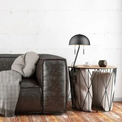 18" 2-Light Luna Clamp Arm Table Lamp with Mushroom Shade Matte Black - Globe Electric