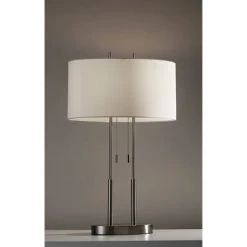 Duet Table Lamp Silver - Adesso 3 Duet Table Lamp Silver - Adesso -Desk Lamps sales shop unnamed file 2967