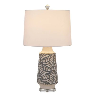 27" Burgin Ceramic Table Lamp with Crystal Base Pearl - Cal Lighting 1 27" Burgin Ceramic Table Lamp with Crystal Base Pearl - Cal Lighting