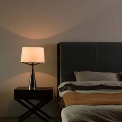 24" Levon Table Lamp with Linen Shade Dark Bronze - Globe Electric