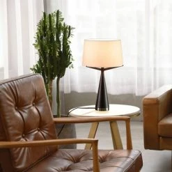 24" Levon Table Lamp with Linen Shade Dark Bronze - Globe Electric -Desk Lamps sales shop unnamed file 3002