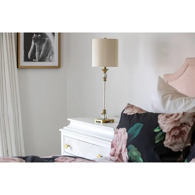 30" x 9" Steel and Acrylic Camilla Twist Buffet Table Lamp Brushed Brass - Decor Therapy 9 30" x 9" Steel and Acrylic Camilla Twist Buffet Table Lamp Brushed Brass - Decor Therapy - Image 9