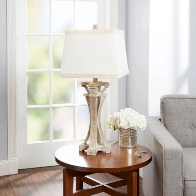 29" Meredith Weathered Finish Silverwood Table Lamp (Includes CFL Light Bulb) White - Decor Therapy 2 29" Meredith Weathered Finish Silverwood Table Lamp (Includes CFL Light Bulb) White - Decor Therapy - Image 2