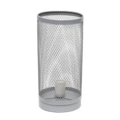 Mesh Cylindrical Steel Table Lamp Gray - Simple Designs 14 Mesh Cylindrical Steel Table Lamp Gray - Simple Designs -Desk Lamps sales shop unnamed file 3036