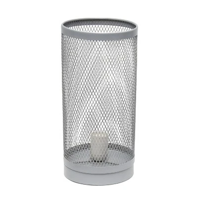 Mesh Cylindrical Steel Table Lamp Gray - Simple Designs 7 Mesh Cylindrical Steel Table Lamp Gray - Simple Designs - Image 7
