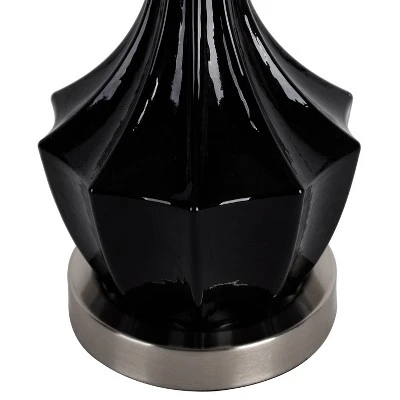 Glass Table Lamp Set with Brushed Steel Black - Decor Therapy 2 Glass Table Lamp Set with Brushed Steel Black - Decor Therapy - Image 2