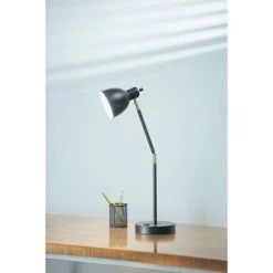 20.75" Adjustable Metal Desk Lamp with Accents Black - Cresswell Lighting -Desk Lamps sales shop unnamed file 305