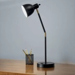 20.75" Adjustable Metal Desk Lamp with Accents Black - Cresswell Lighting -Desk Lamps sales shop unnamed file 307