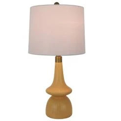 26" Carlita Table Lamp Natural Wood - Decor Therapy