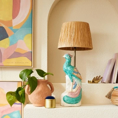 Opalhouse Designed With Jungalow Peacock Table Lamp (Includes LED Light Bulb) Blue - Opalhouse™ designed with Jungalow™ 2 Opalhouse Designed With Jungalow Peacock Table Lamp (Includes LED Light Bulb) Blue - Opalhouse™ designed with Jungalow™ - Image 2