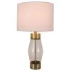 26.25" Glass and Metal Cadance Convex Table Lamp (Includes LED Light Bulb) Antique Brass - Decor Therapy