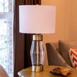 26.25" Glass and Metal Cadance Convex Table Lamp (Includes LED Light Bulb) Antique Brass - Decor Therapy 16 26.25" Glass and Metal Cadance Convex Table Lamp (Includes LED Light Bulb) Antique Brass - Decor Therapy -Desk Lamps sales shop unnamed file 3099