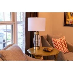 26.25" Glass and Metal Cadance Convex Table Lamp (Includes LED Light Bulb) Antique Brass - Decor Therapy 18 26.25" Glass and Metal Cadance Convex Table Lamp (Includes LED Light Bulb) Antique Brass - Decor Therapy -Desk Lamps sales shop unnamed file 3101