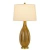 31" Morlaix Aged Glass Table Lamp with Taper Drum Shade Gold - Cal Lighting