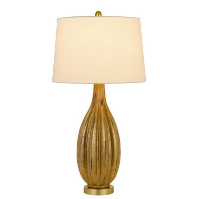 31" Morlaix Aged Glass Table Lamp with Taper Drum Shade Gold - Cal Lighting 1 31" Morlaix Aged Glass Table Lamp with Taper Drum Shade Gold - Cal Lighting
