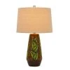 28.5" Hanson Ceramic Table Lamp Green Leaf Finish and Cocoa Brown - Cal Lighting