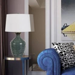 27" Pair of Potenza Glass Table Lamp Clear - Cal Lighting