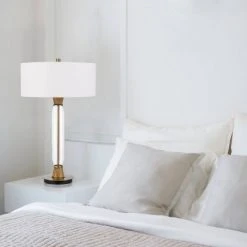 30" Wood/Glass Contemporary Table Lamp Clear/Light Oak - Cal Lighting -Desk Lamps sales shop unnamed file 3222