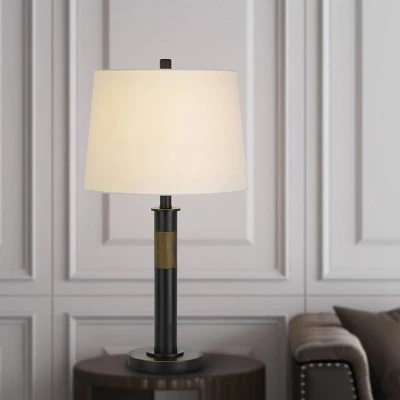 26" 3-way Summerfield Metal Table Lamp with Drum Hardback Shade Oil Rubbed - Cal Lighting 1 26" 3-way Summerfield Metal Table Lamp with Drum Hardback Shade Oil Rubbed - Cal Lighting