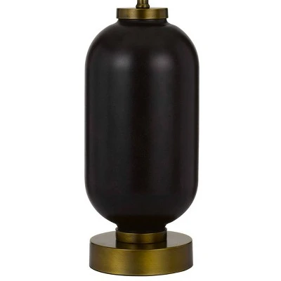 34" Sycamore Glass Table Lamp with Drum Shade Antique Brass/Black - Cal Lighting 2 34" Sycamore Glass Table Lamp with Drum Shade Antique Brass/Black - Cal Lighting - Image 2