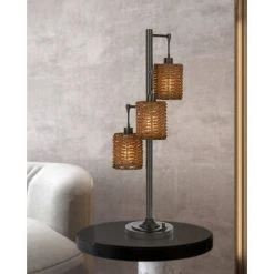 37.5" Connell Metal Table Lamp with Shade (Includes LED Light Bulb) Dark Bronze - Cal Lighting -Desk Lamps sales shop unnamed file 3232