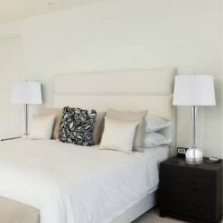 30" Metal/Crystal Table Lamp Set Brushed Steel - Cal Lighting