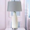 33" Ceramic Table Lamp with Hardback Fabric Shade White - Cal Lighting