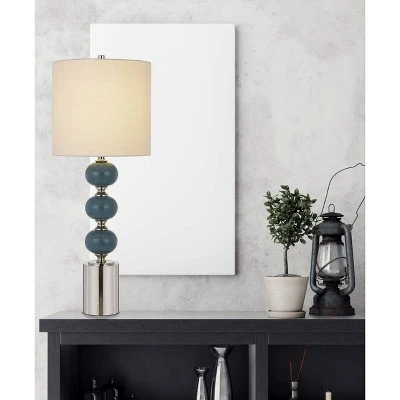 35.5" Malaga Ceramic Slate Pair of Table Lamp Blue/Chrome - Cal Lighting 2 35.5" Malaga Ceramic Slate Pair of Table Lamp Blue/Chrome - Cal Lighting - Image 2