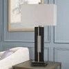 33" Metal/Wood Glenview Table Lamp with Fabric Shade Black/Expresso - Cal Lighting