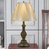 25" Cory Aluminum Casted Table Lamp with Softback Fan Pleated Faux Silk Shade Dark Bronze - Cal Lighting