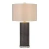 27" Graham Ceramic Table Lamp with Leatherette Finish Base Gray - Cal Lighting