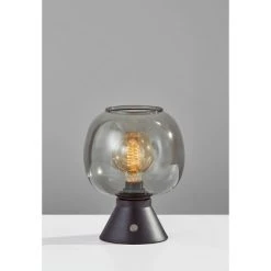 9.5" Ashton Collection Table Lantern Black (Includes Light Bulb) - Adesso