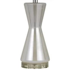 26" Glass Table Lamp with Hardback Fabric Shade Pearl - Cal Lighting -Desk Lamps sales shop unnamed file 3341