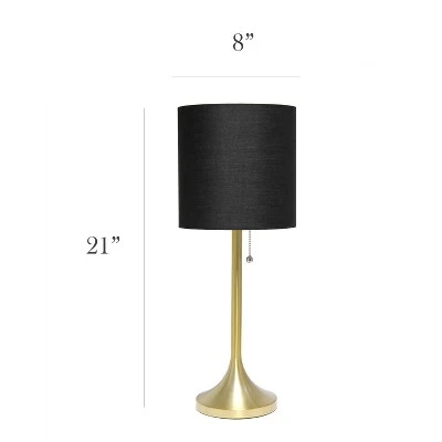 Tapered Desk Lamp with Fabric Drum Shade Black - Simple Designs 2 Tapered Desk Lamp with Fabric Drum Shade Black - Simple Designs - Image 2