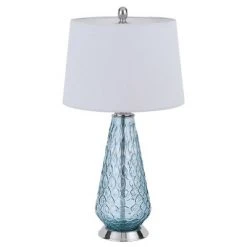 27" Glass Contemporary Table Lamp Blue - Cal Lighting