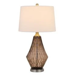 31" Conover Glass Table Lamp Smoky Finish Gray - Cal Lighting