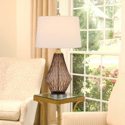 31" Conover Glass Table Lamp Smoky Finish Gray - Cal Lighting 2 31" Conover Glass Table Lamp Smoky Finish Gray - Cal Lighting - Image 2