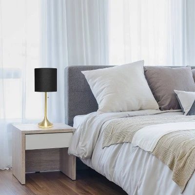 Tapered Desk Lamp with Fabric Drum Shade Black - Simple Designs 5 Tapered Desk Lamp with Fabric Drum Shade Black - Simple Designs - Image 5