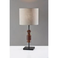 Elton Walnut Rubber Wood Table Lamp Black - Adesso -Desk Lamps sales shop unnamed file 3389