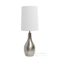 1-Light Tear Drop Table Lamp Metallic Silver - Simple Designs -Desk Lamps sales shop unnamed file 3397