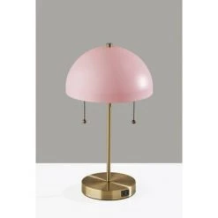 Bowie Antique Brass Table Lamp Light Pink - Adesso