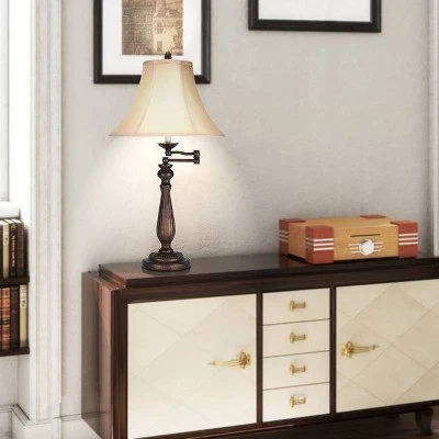 30" Metal Traditional Table Lamp Rust - Cal Lighting 2 30" Metal Traditional Table Lamp Rust - Cal Lighting - Image 2