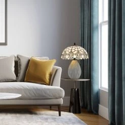 20.125" Cement Transitional Table Lamp with Tiffany Glass Shade - Cal Lighting -Desk Lamps sales shop unnamed file 3481