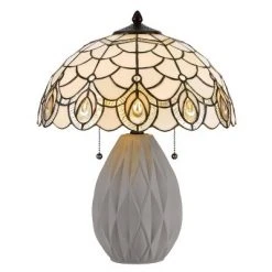 20.125" Cement Transitional Table Lamp with Tiffany Glass Shade - Cal Lighting -Desk Lamps sales shop unnamed file 3483